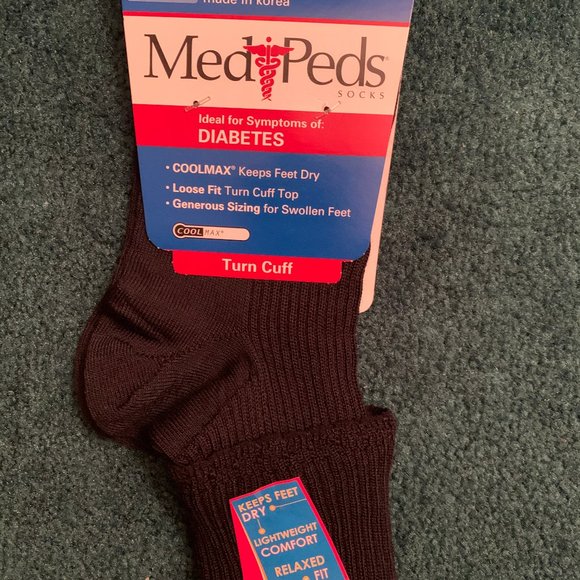 Medi-Peds Diabetic Turn Cuff Socks (Women) - Picture 1 of 1